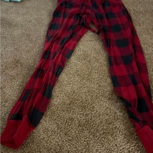 Red and Black Plaid Pajama Pants